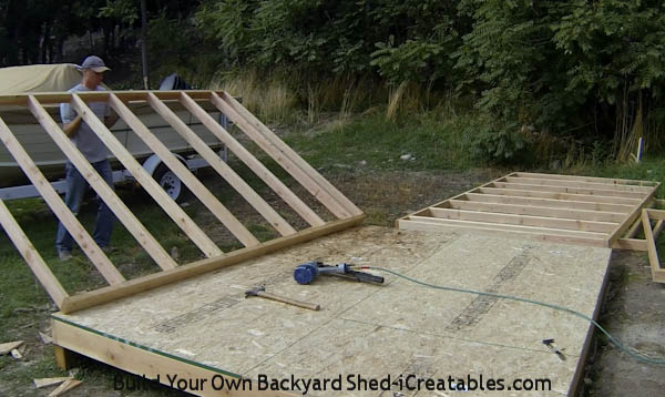 How to build shed walls standing first wall